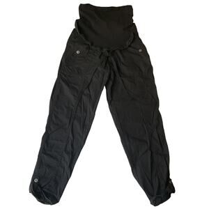 Motherhood Maternity Women Khaki Pants Size S Black Button 27" Inseam